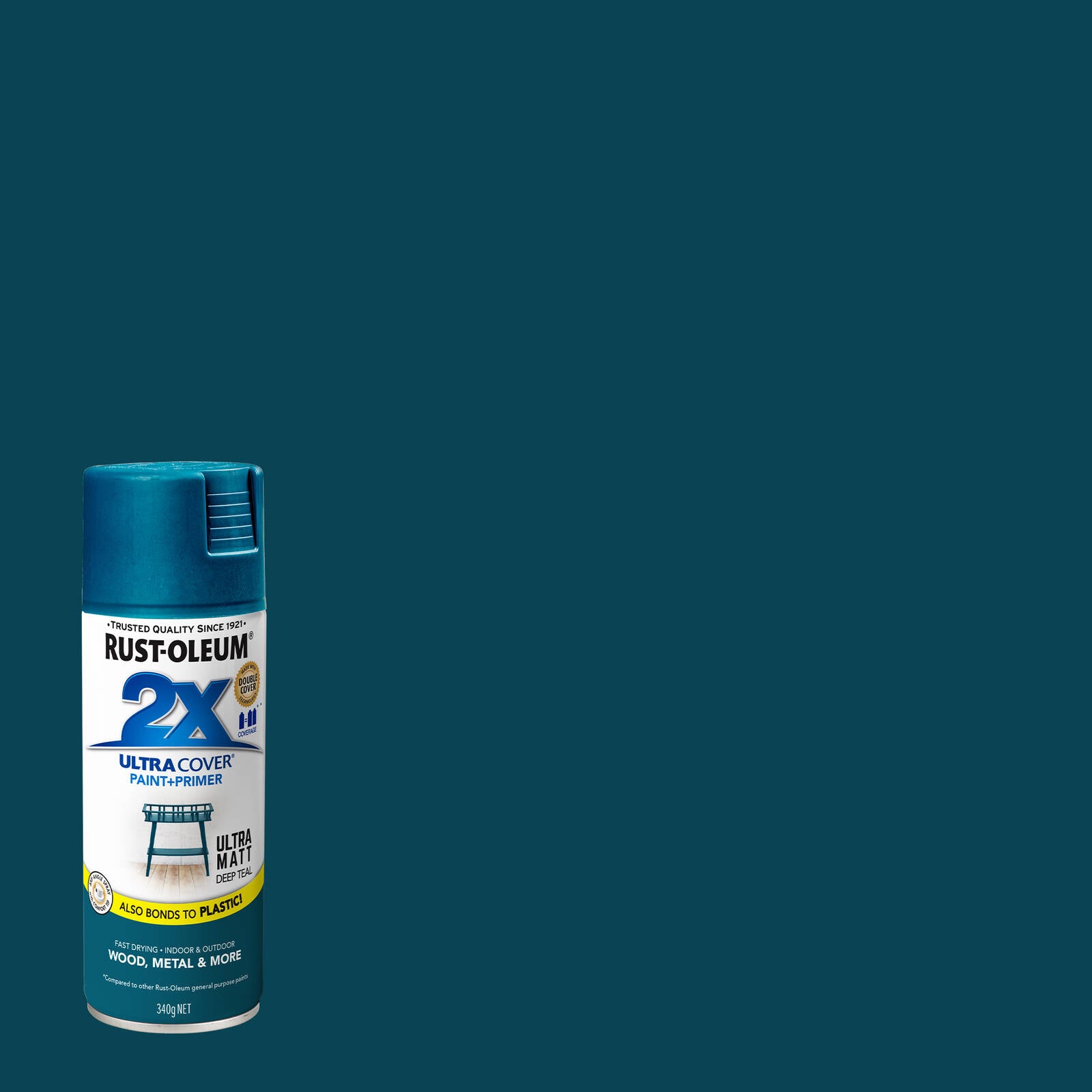 Rust-Oleum 2X Ultra Cover Ultra Matt Deep Teal Spray Paint 340g