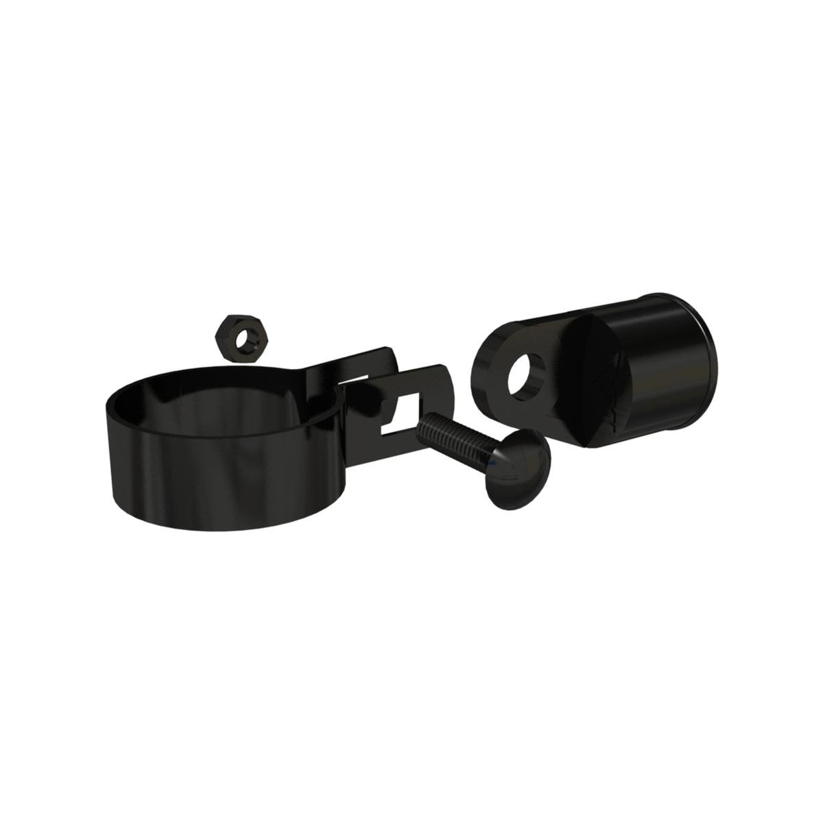 Peak Chain Link Fencing 32mm Black Rail End Assembly - Durable Aluminium - Easy Installation - SuperSaverAU - view 1