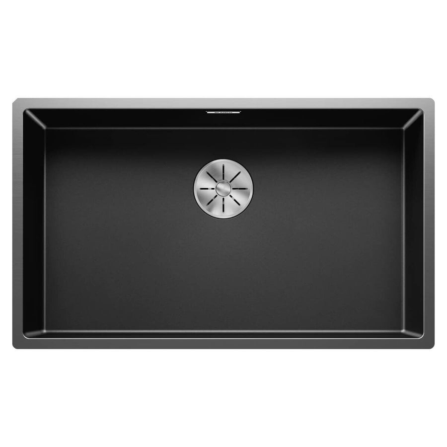 Blanco Claron Single Bowl Sink - Dark Steel Finish, Top or Flush Mount, 10mm Radius - 528004