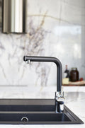 InSinkErator Multitap 3N1 L-shape steaming hot water tap - black and chrome, 2.5L NeoTank - 3003LB