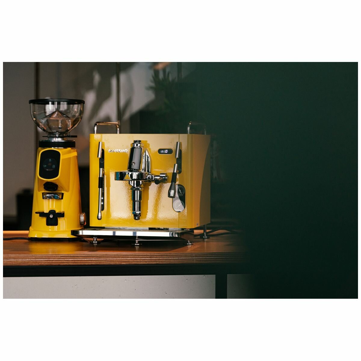 Sanremo Absolute Cube Manual Coffee Machine - E61 Group, 1.8L Tank, Yellow Finish - SRPCB13A416L03