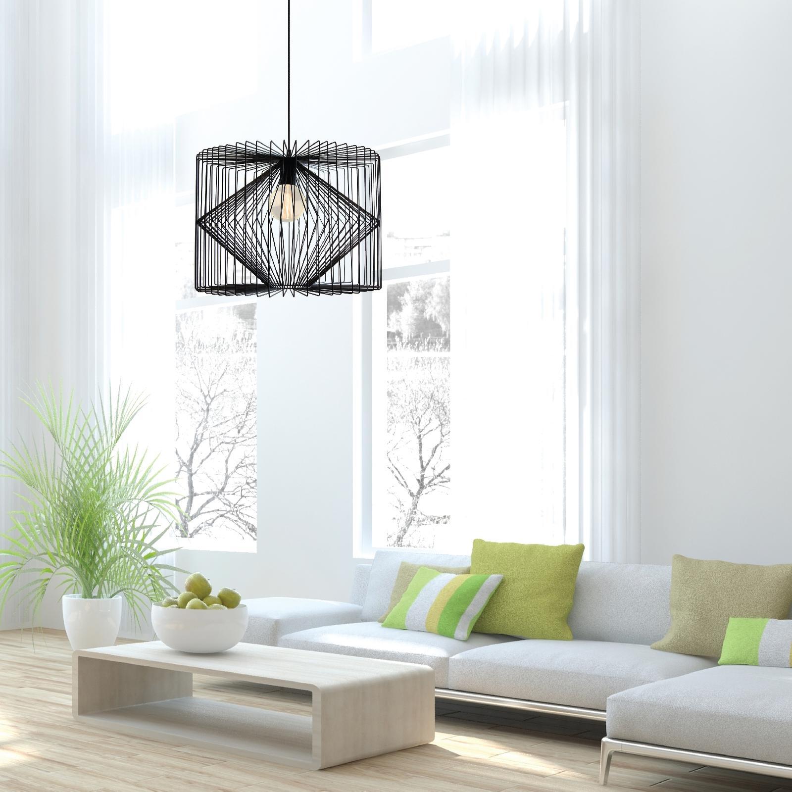 Home Design Vogue Black Pendant Light 450mm Metal E27 Indoor