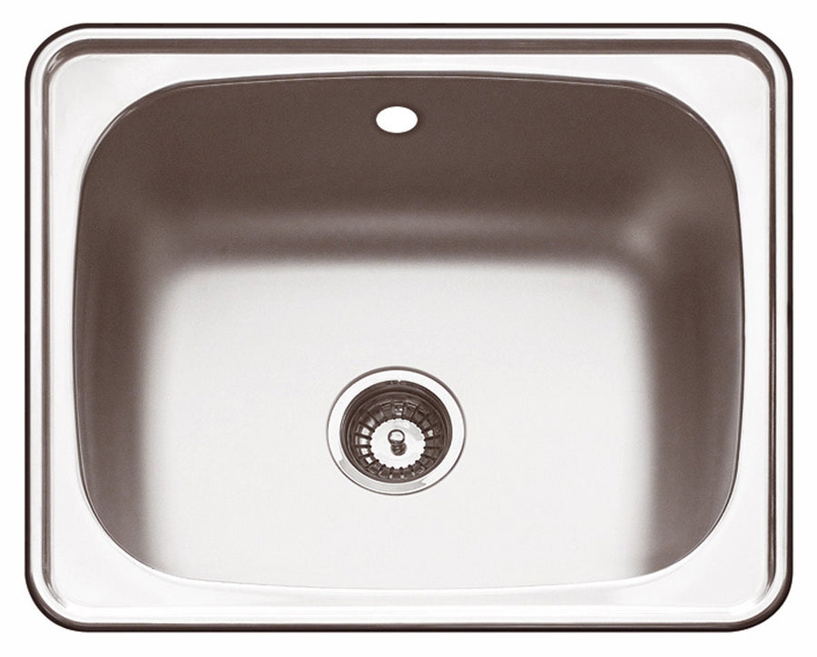 Abey The Lodden 45L Single Bowl Laundry Tub with Overflow - Stainless Steel - 600mm Wide - PR45B