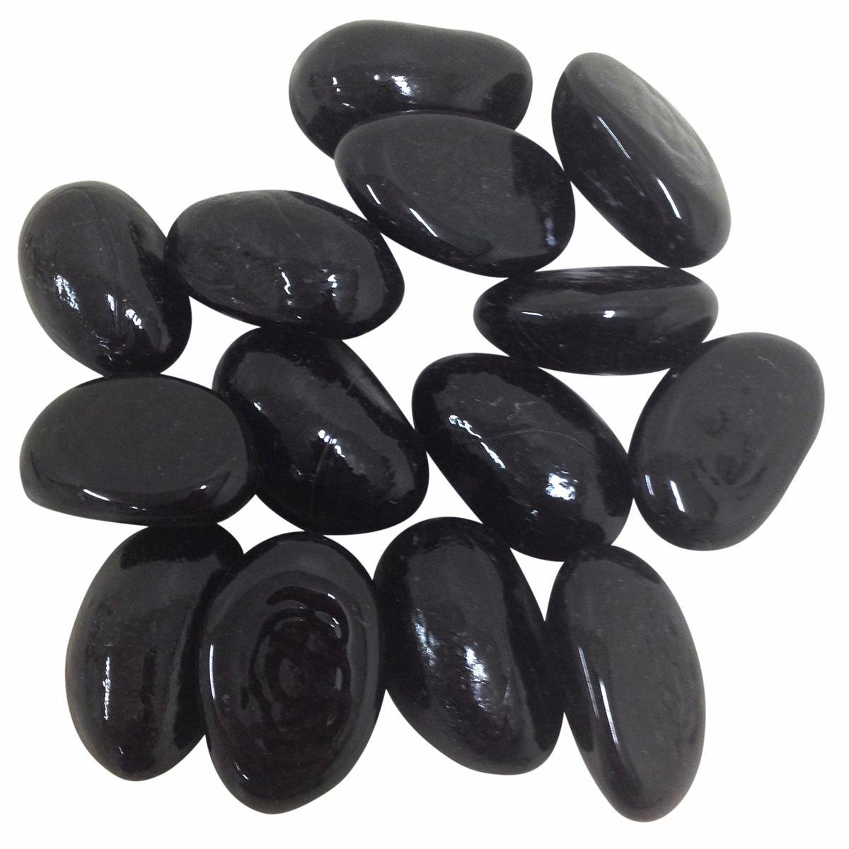 Tuscan Path Black Moroccan Glass Decorative Pebbles 30mm 1kg Durable - SuperSaverAU - view 1