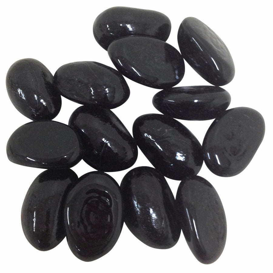 Tuscan Path Black Moroccan Glass Decorative Pebbles 30mm 1kg Durable - SuperSaverAU - view 1