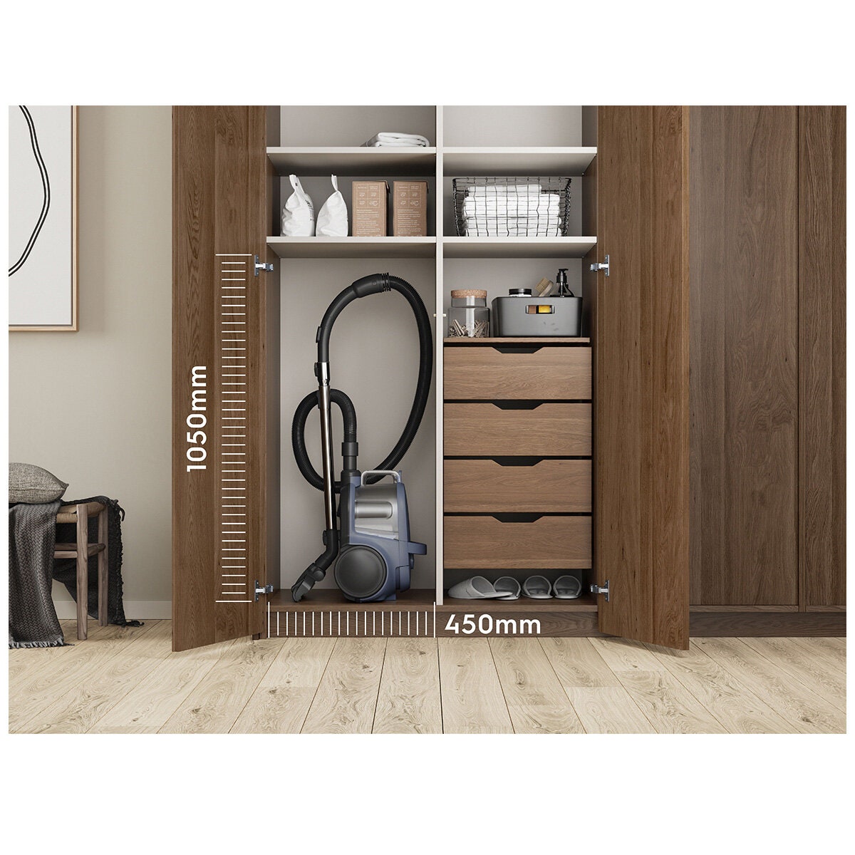 Electrolux 500 Pet bagless barrel vacuum - cyclone separator - pet nozzle - denim blue - EFC52513DB