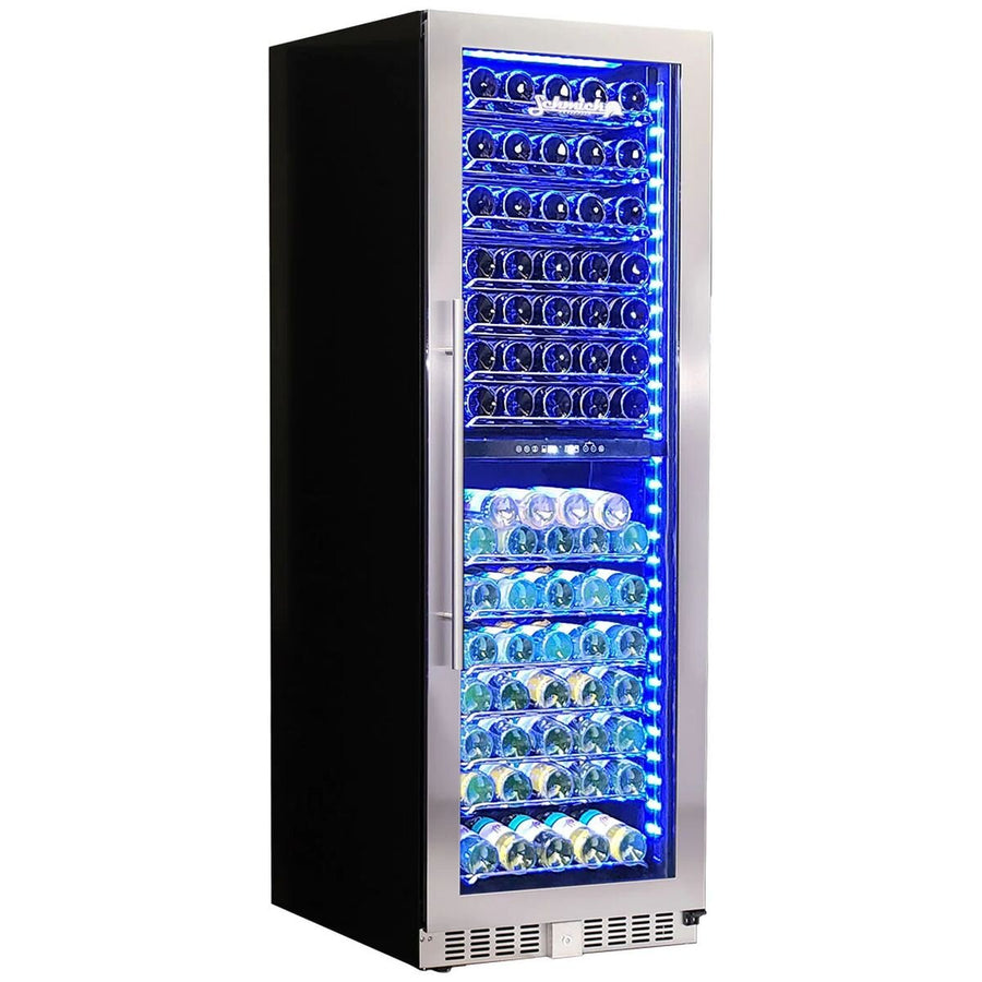 Schmick Upright Dual Zone Glass Door Wine Refrigerator - Stainless Steel - Front Venting - BD425D