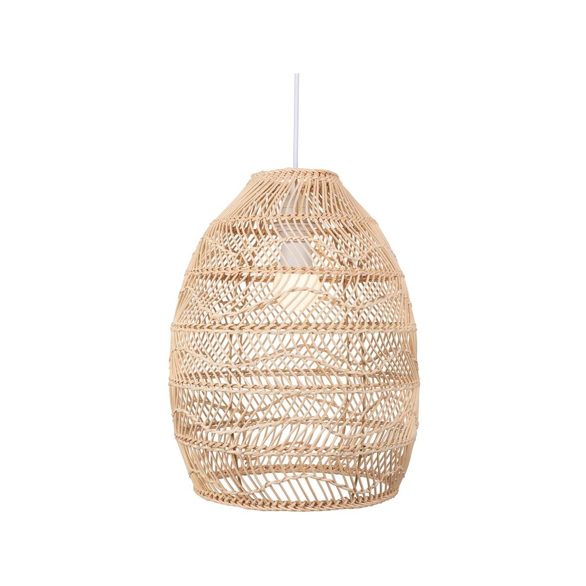 Brilliant Anji Rattan Pendant Light - 32cm - DIY Installation - Coastal Style - SuperSaverAU - view 1