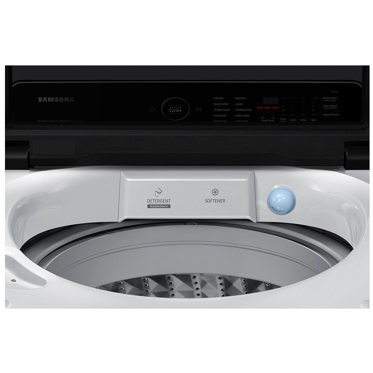Samsung 9kg Top Load Washing Machine - Neat White, Digital Inverter Motor, Diamond Drum - WA90CG6745BW