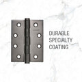 Lemaar Gun Metal Grey Hinge - 100 x 75 x 2.5mm - Fixed Pin - Durable Zinc - SuperSaverAU - view 4