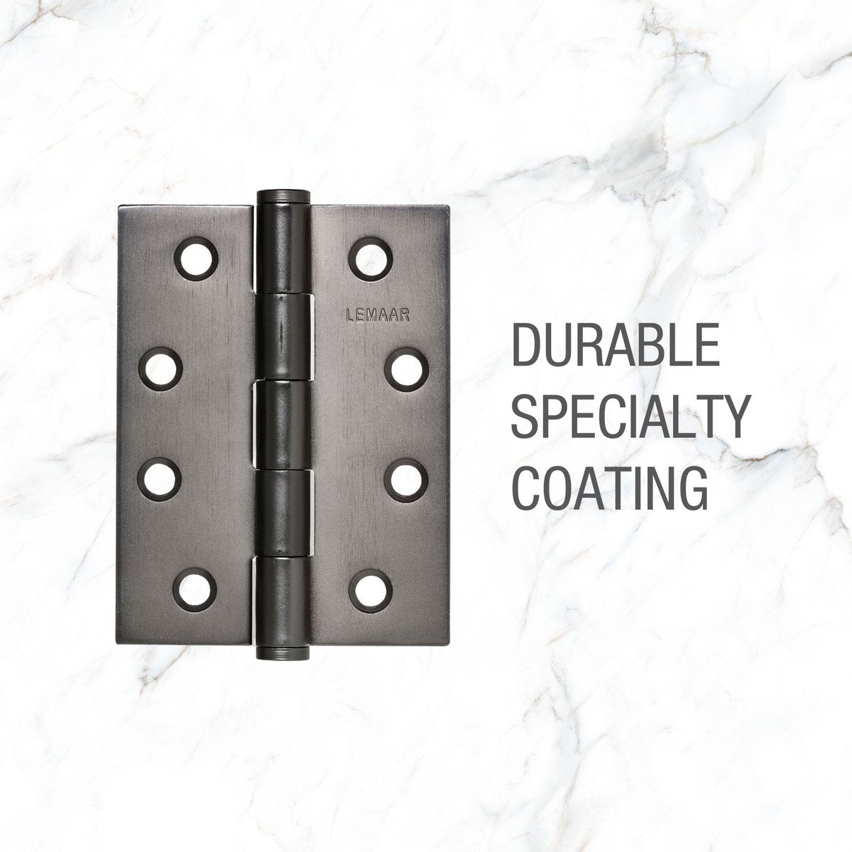 Lemaar Gun Metal Grey Hinge - 100 x 75 x 2.5mm - Fixed Pin - Durable Zinc - SuperSaverAU - view 4