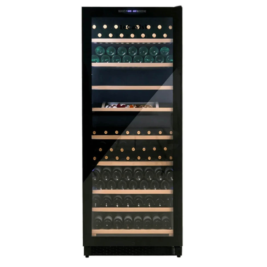 LeCavist Cuvee Rothschild 303 Bottle Dual Zone Wine Fridge - Black - 9 Wooden Shelves - LCS300VN2Z1D