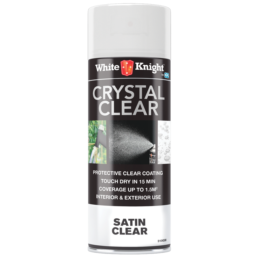 White Knight Acrylic Spray Paint - 310g - Clear Satin - Quick Drying - SuperSaverAU - view 1