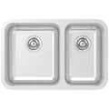Abey R50 1 and 3/4 bowl stainless steel sink with rounded corners - top, under or flush mount - W50-180