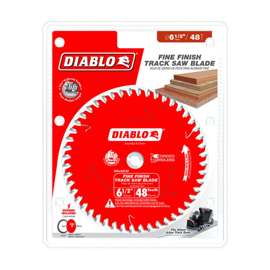 Diablo 165mm Fine Finish Track Saw Blade 48t - TiCo Carbide - Durable Cuts