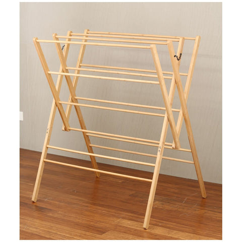 L.T. Williams Bamboo W-Frame Airer - 14 Rails, Folds for Storage, Indoor Use, Bamboo Finish - 4672