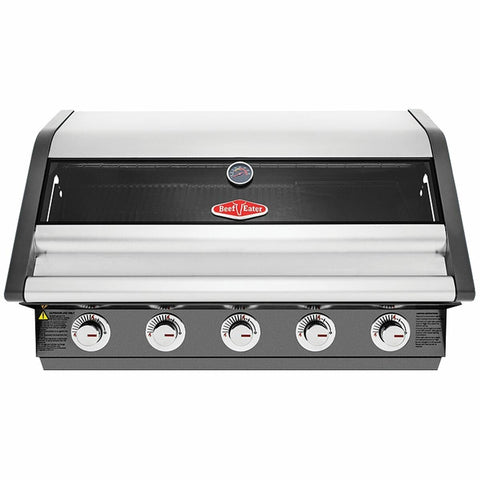 Beefeater 1600 Series Dark 5 Burner Built-In LPG BBQ - Graphite, Rollback Hood, Quartz Ignition - BBG1650DA