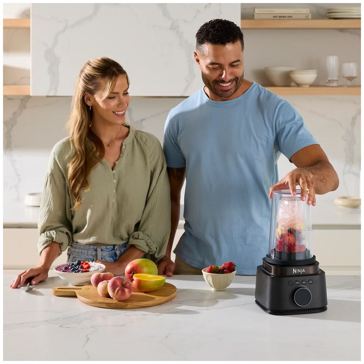 Ninja Stealth IQ Duo Power Blender 2.1L Jug - 800W Motor, 700ml Cup, Black - QX301