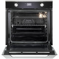 DeLonghi 60cm Multifunction Built-In Oven - 85L, Air Fry, Easy Steam, Black Glass - NSM11NL