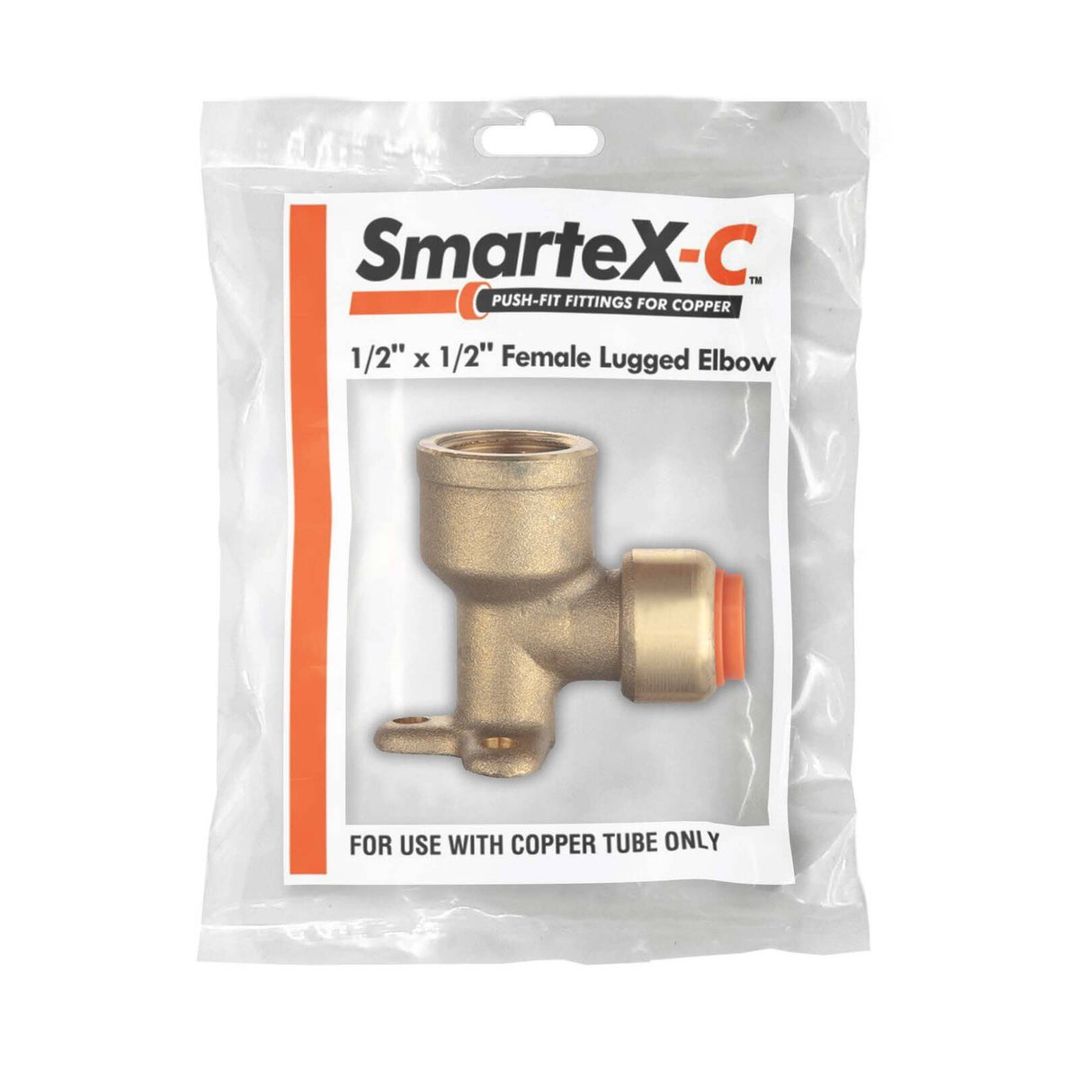Smartex Copper Female Lugged Elbow - 15 x 15mm - Push-Fit - Lead-Free Brass - SuperSaverAU - view 2