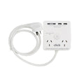Click 2 Outlet Power Board with USB Charger - 2 Power Outlets - 4 USB Ports - Surge Protection - 104mm x 28mm x 97mm - SuperSaverAU - view 2