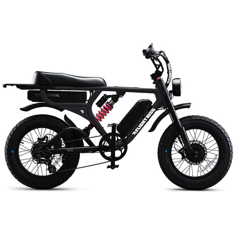 Flight Risk FR777 dual-motor electric bike - Dual 1000W, dual battery, all-wheel drive, Black - FR-777BLACK