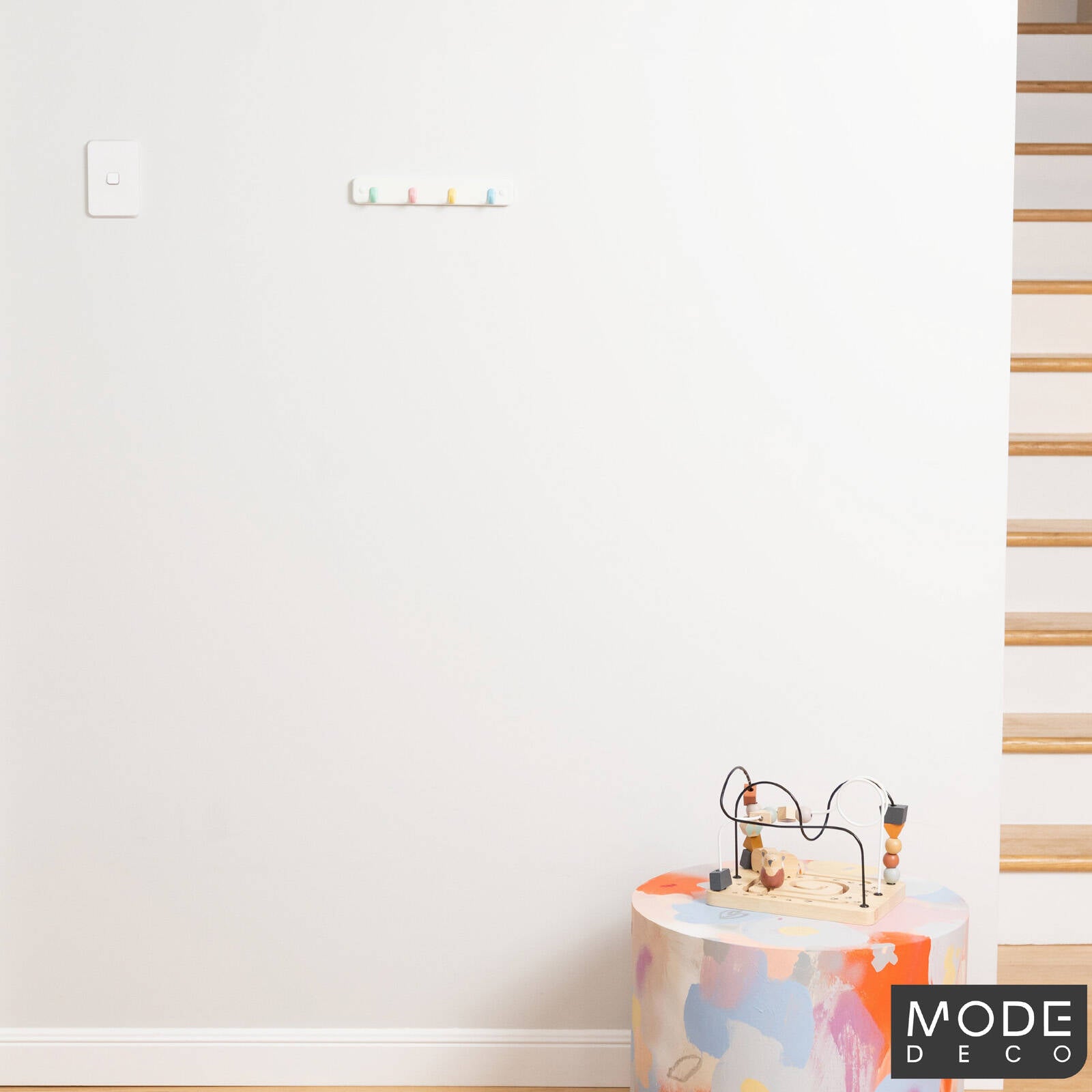 Mode White Key Rack 4 Pastel Hooks