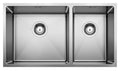 Blanco 1 and 1/2 bowl undermount sink - 18/10 stainless steel, 34L and 23L bowls - QUATR1542IULK5