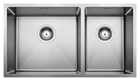 Blanco 1 and 1/2 bowl undermount sink - 18/10 stainless steel, 34L and 23L bowls - QUATR1542IULK5