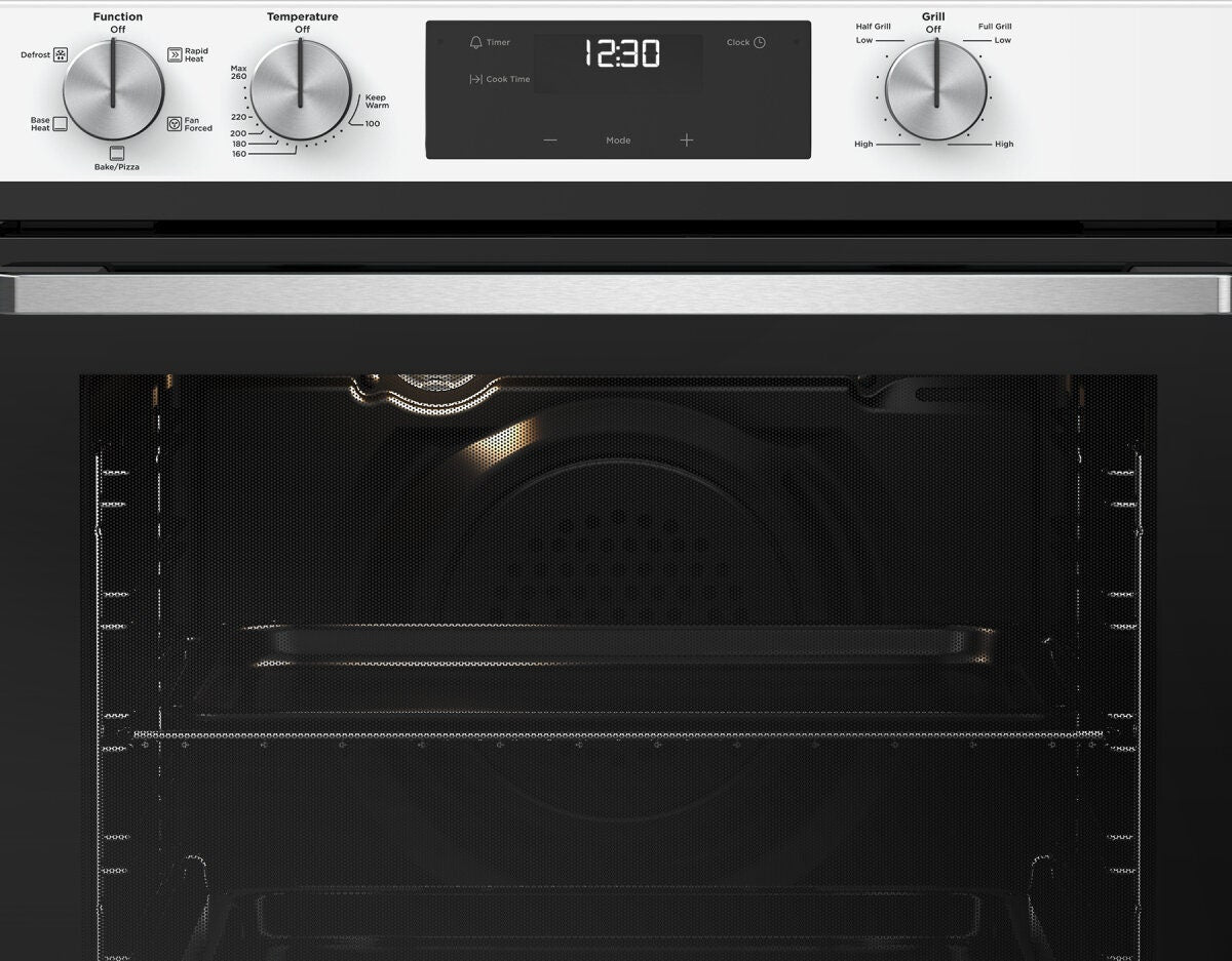 Westinghouse 60cm Multi-Function Oven with Separate Grill - White, Fast Heat Up, 80L Main Oven - WVE6565WD