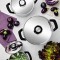 Tramontina Grano Compact 3 Piece Tri-Ply Stainless Steel Cookware Set - Silicone Handles - 65240200