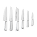 Smeg 50s Retro Style 6 Piece Knife Block Set - Cream with Acacia Wood Top - KBSF02CR