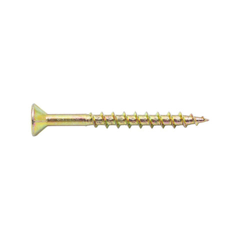 Zenith 10g x 50mm Countersunk Rib Head Chipboard Screws - 50 Pack - Gold Finish - Durable Fastening - SuperSaverAU - view 1