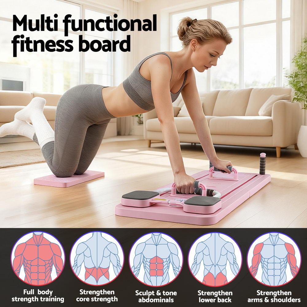Everfit Multi Functional Fitness Board - Full Body Exercise, 106 x 41 x 3 cm, Pink - SuperSaverAU - view 5