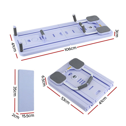 Everfit Pilates Reformer Abdominal Exercise Board 106x41cm Purple, Foldable - SuperSaverAU - view 2