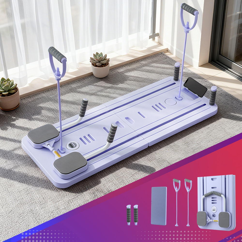 Everfit Pilates Reformer Abdominal Exercise Board 106x41cm Purple, Foldable - SuperSaverAU - view 8