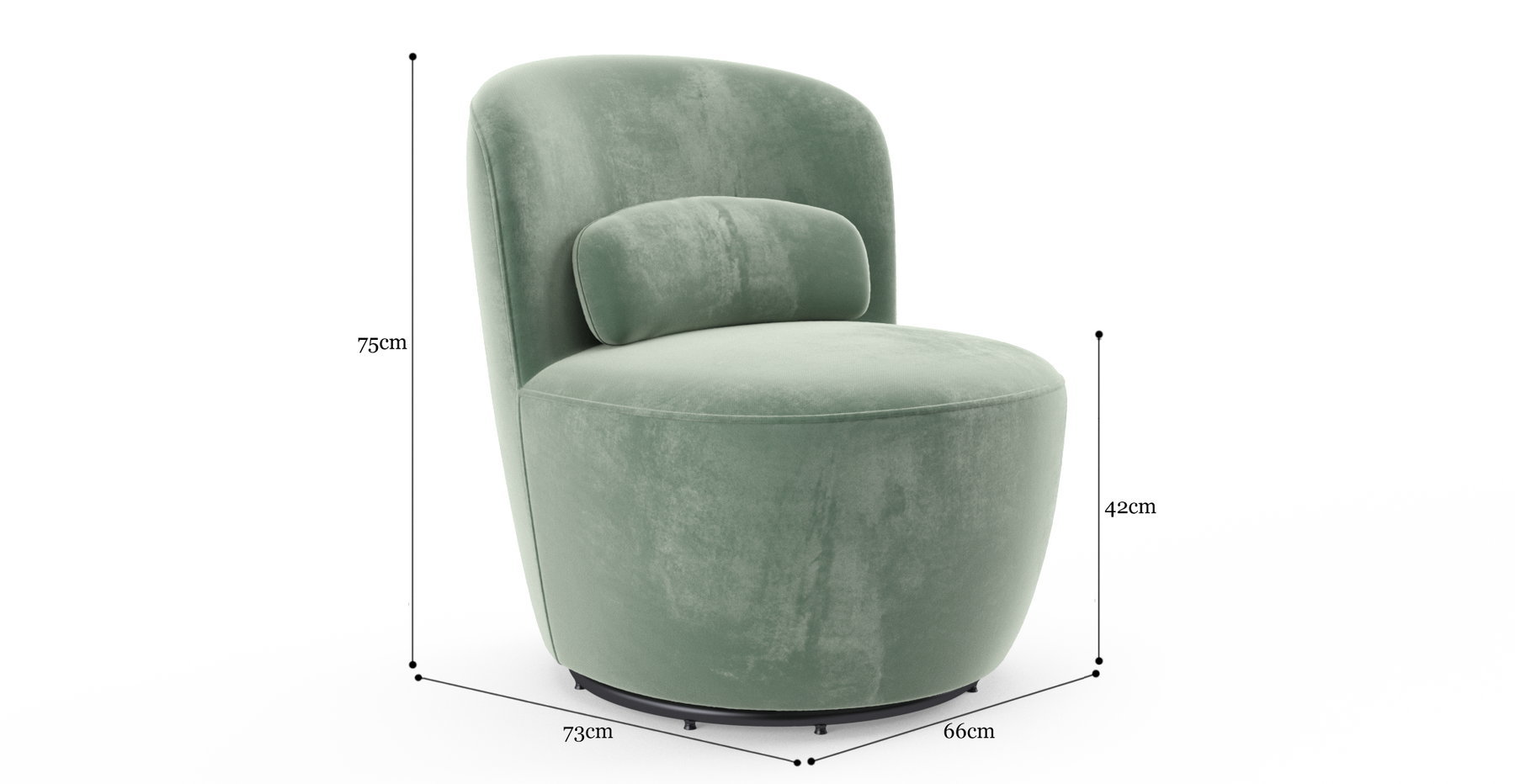 Brosa Ada Swivel Accent Chair (Russian Sage)