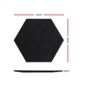 Alpha 12 Pack Hexagon Acoustic Foam Panels 35x30x0.9cm - Black