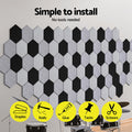Alpha 12 Pack Hexagon Acoustic Foam Panels 35x30x0.9cm - Grey