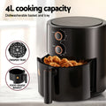 Devanti 4L Air Fryer Knob Control 1500W - SuperSaverAU - view 5