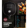 Devanti 2.5L Air Fryer with Knob Control - Black & Silver