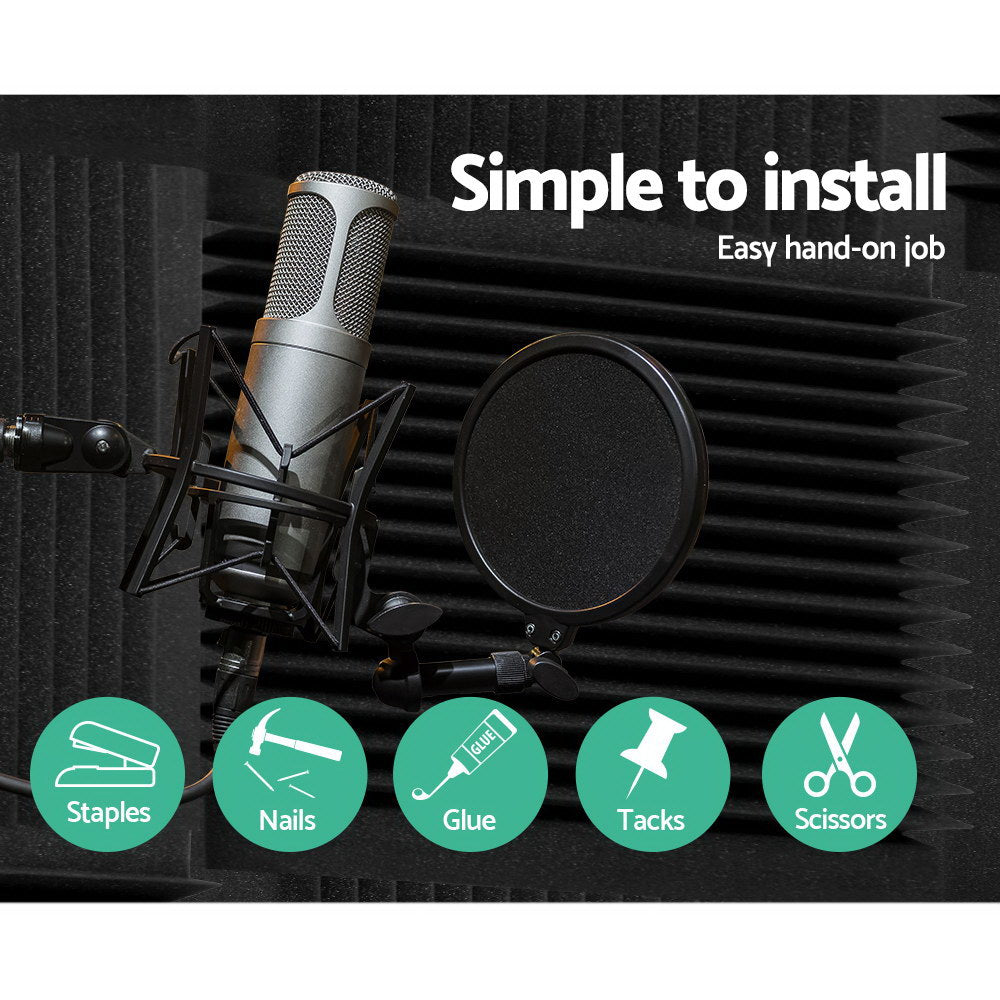 Alpha 12-Tooth Acoustic Foam Panels 30x30x5cm - 40 Pack