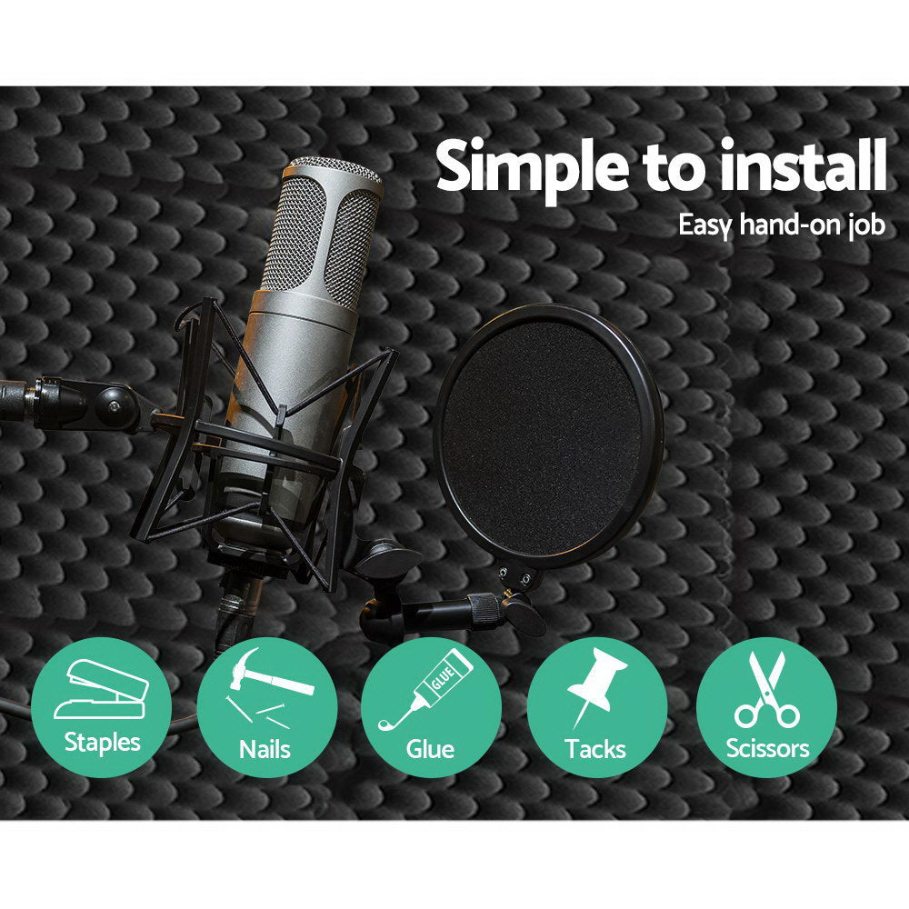 Alpha Eggshell Acoustic Foam Panels 50x50x5cm - 20 Pack