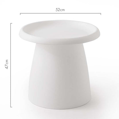 Artiss Round Coffee Table 52CM - White Plastic