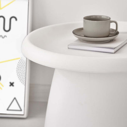 Artiss Round Coffee Table 52CM - White Plastic