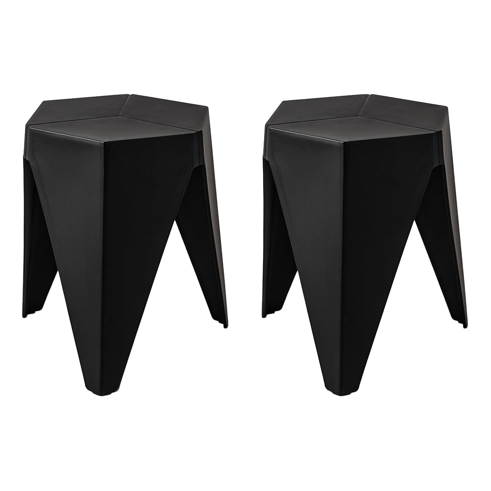 Artiss Set of 2 Stackable Bar Stools - Black Plastic - SuperSaverAU - view 8