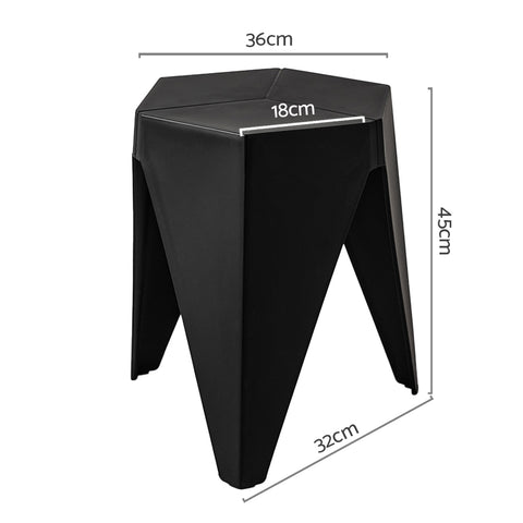 Artiss Set of 2 Stackable Bar Stools - Black Plastic - SuperSaverAU - view 2