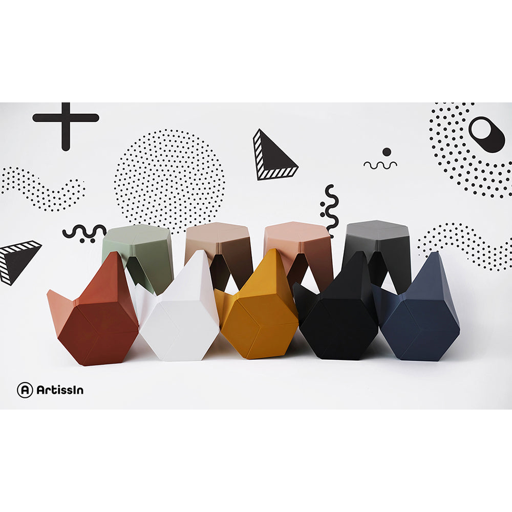 Artiss Set of 2 Stackable Bar Stools - Black Plastic