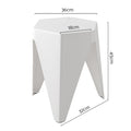 Artiss Set of 2 Stackable Bar Stools - White Plastic - SuperSaverAU - view 2