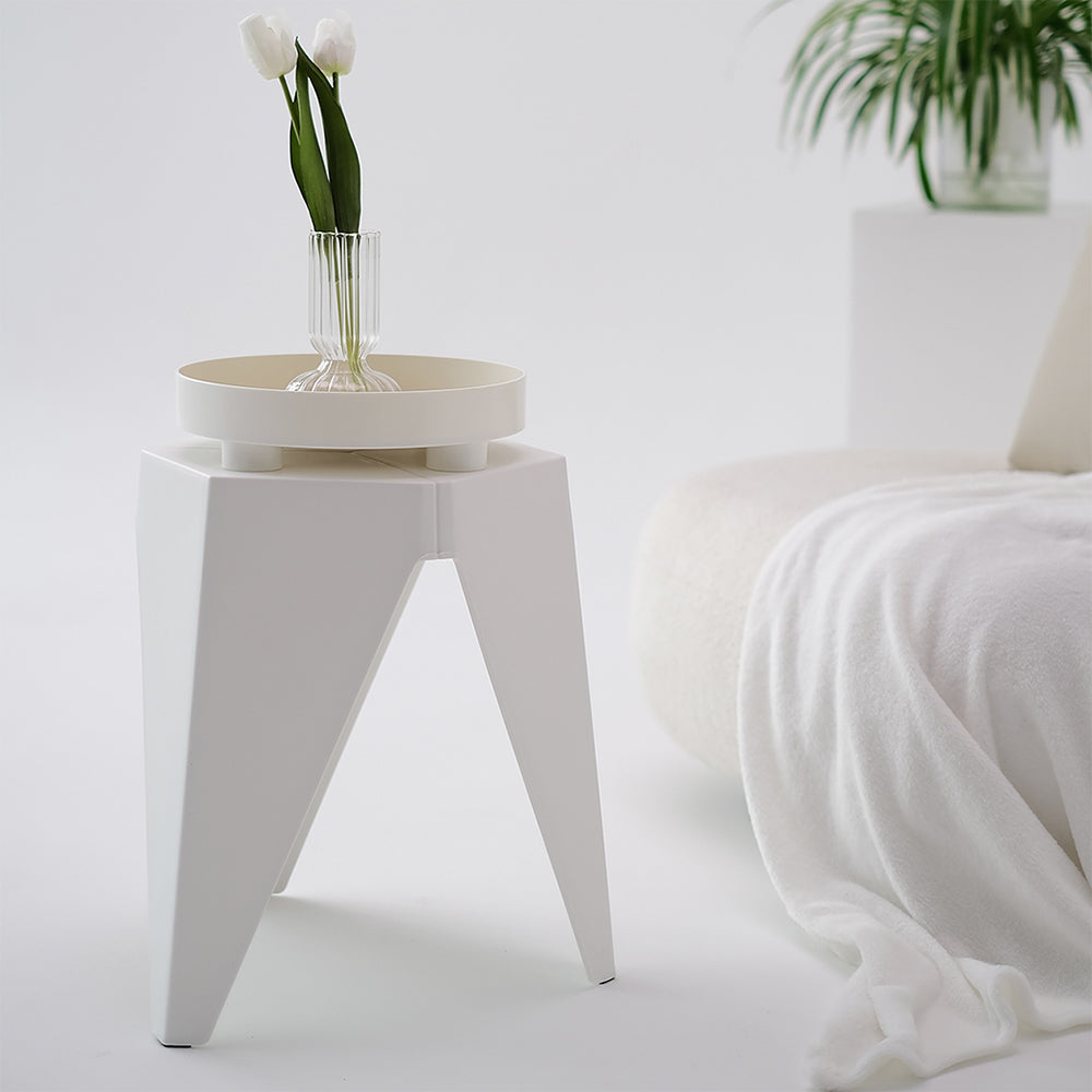 Artiss Set of 2 Stackable Bar Stools - White Plastic - SuperSaverAU - view 5